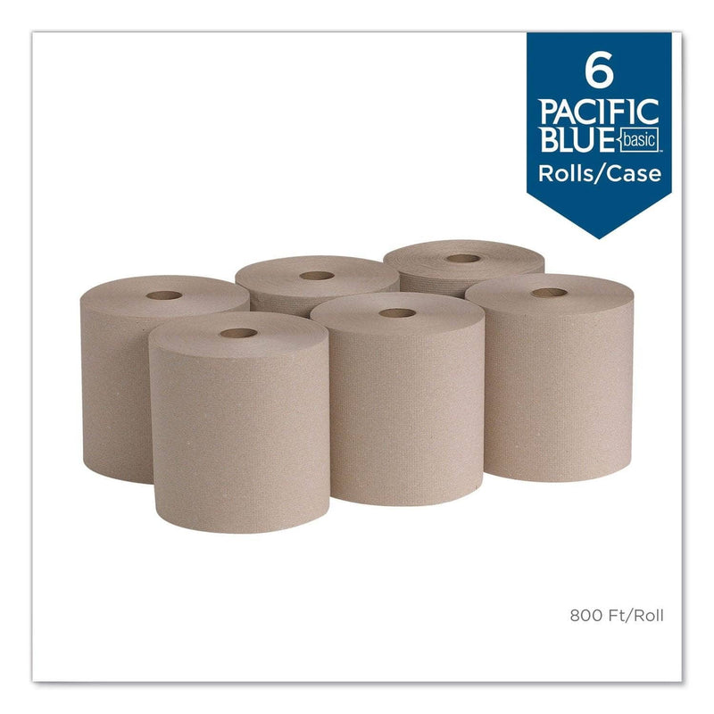 Georgia Pacific Pacific Blue Basic Nonperforated Paper Towels, 7 7/8 X 800 Ft, Brown, 6 Rolls/Ct - GPC26301 - TotalRestroom.com