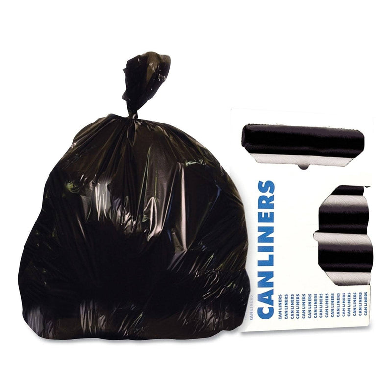 Heritage Low-Density Repro Can Liner, 45 Gal, 1.2 Mil, 40" X 46", Black, 100/Carton - HERX8046SKR01 - TotalRestroom.com