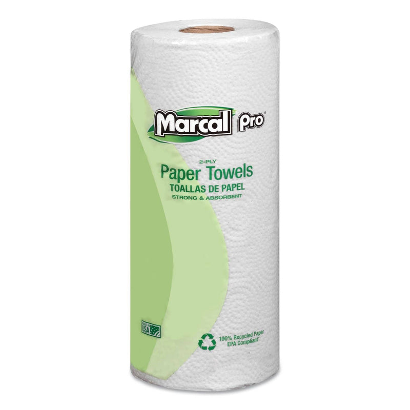 Marcal 100% Premium Recycled Towels, 2-Ply, 11 X 9, White, 70/Roll, 30 Rolls/Carton - MRC630 - TotalRestroom.com