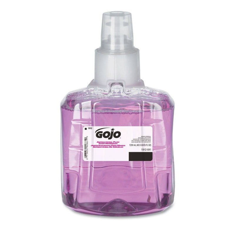 Gojo Antibacterial Plum Foam Hand Wash, 1200Ml, Plum Scent, Clear Purple - GOJ191202EA - TotalRestroom.com