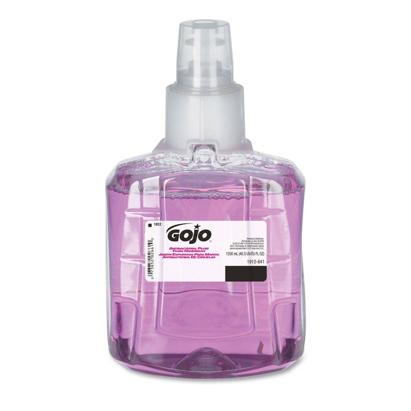 Gojo Antibacterial Plum Foam Hand Wash, 1200Ml, Plum Scent, Clear Purple - GOJ191202EA