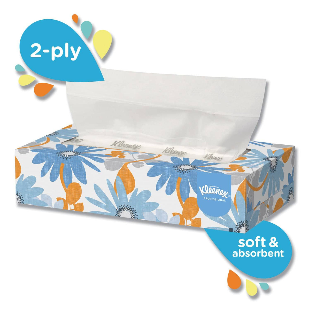 Kleenex White Facial Tissue, 2-Ply, 125 Sheets/Box, 12 Boxes/Carton - KCC03076 - TotalRestroom.com