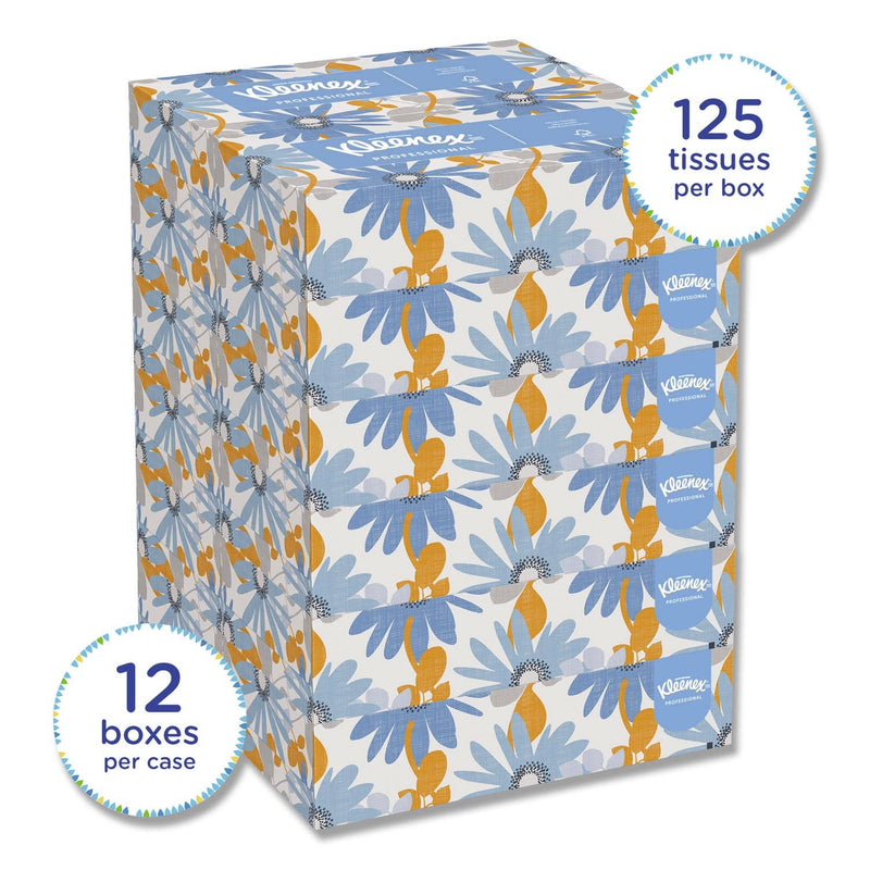Kleenex White Facial Tissue, 2-Ply, 125 Sheets/Box, 12 Boxes/Carton - KCC03076 - TotalRestroom.com