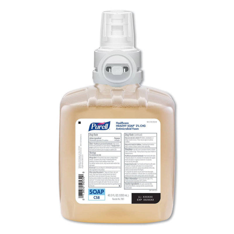 Purell Healthy Soap 2.0% Chg Antimicrobial Foam, 1200 Ml, 2/Carton - GOJ788102 - TotalRestroom.com