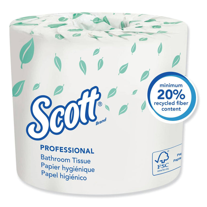 Scott Essential Standard Roll Bathroom Tissue, Traditional, Septic Safe, 2 Ply, White, 550 Sheets/Roll, 20 Rolls/Carton - KCC13607 - TotalRestroom.com