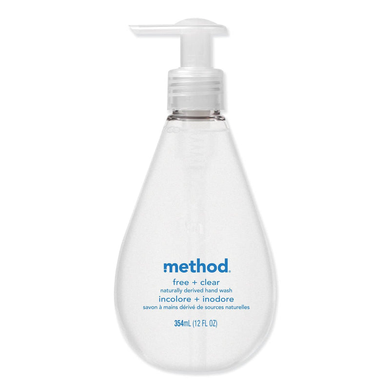Method Gel Hand Wash, Fragrance-Free, 12 Oz Pump Bottle - MTH01943EA - TotalRestroom.com