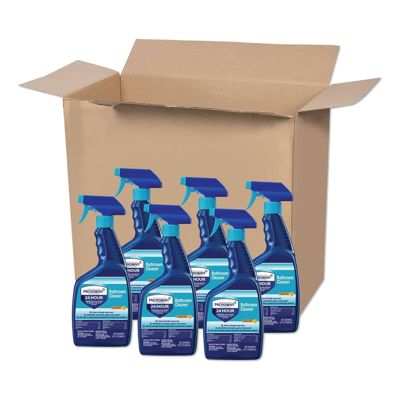 Microban 24-Hour Disinfectant Bathroom Cleaner, Citrus, 32 Oz Spray Bottle, 6/Carton - PGC30120 - TotalRestroom.com