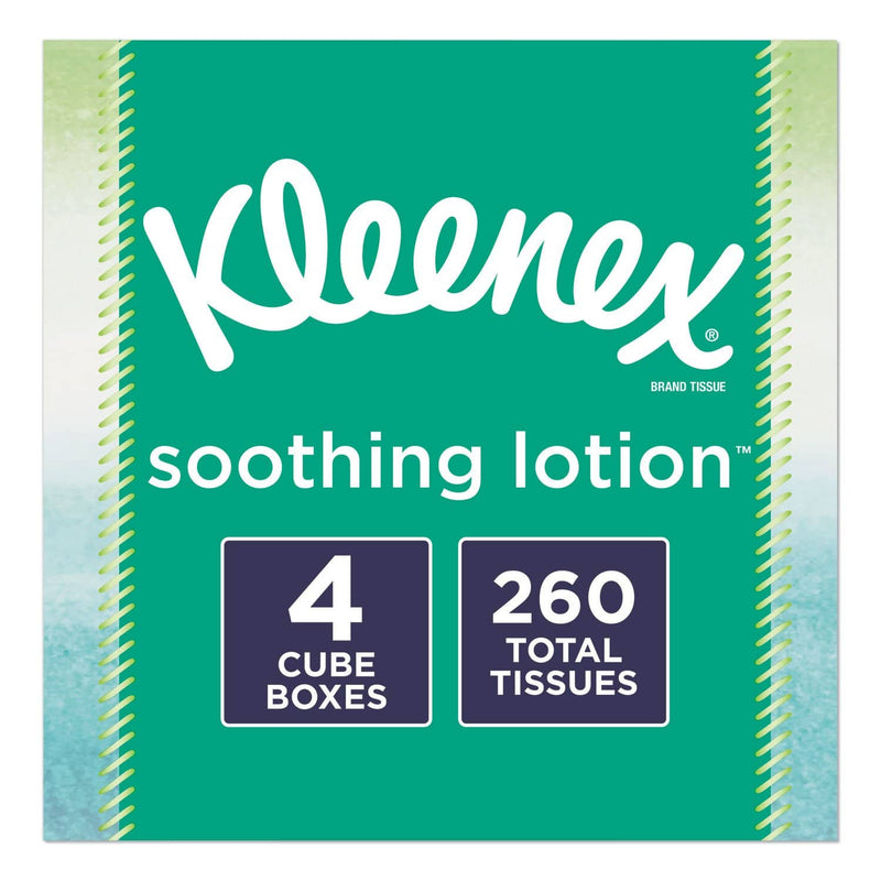 Kleenex Lotion Facial Tissue, 2-Ply, White, 65 Sheets/Box, 4 Boxes/Pack - KCC50174 - TotalRestroom.com