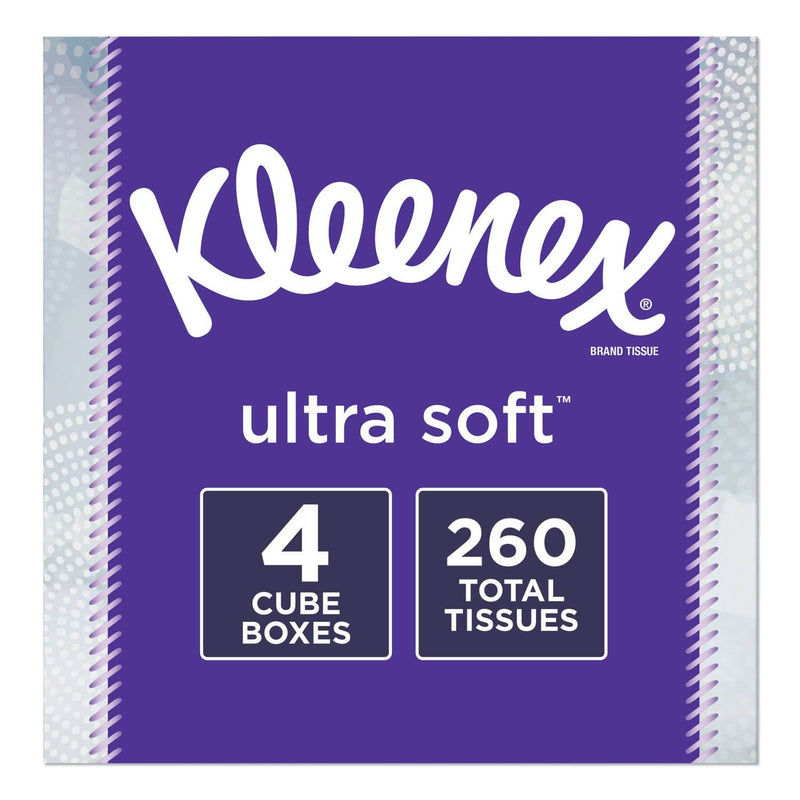 Kleenex Ultra Soft Facial Tissue, 3-Ply, White, 8 3/4 X 4 1/2, 65 Sheets/Box, 4 Boxes/Pack, 12 Packs/Carton - KCC50173CT - TotalRestroom.com