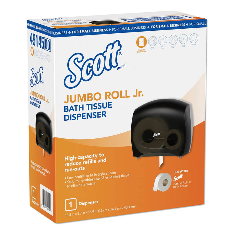 Kimberly-Clark Jrt Jr. Escort Jumbo Roll Bath Tissue Dispenser, 16" X 5.75" X 13.88", Black - KCC49145 - TotalRestroom.com