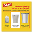 Glad Odorshield Tall Kitchen Drawstring Bags, 13 Gal, 0.95 Mil, 24" X 27.38", White, 240/Carton - CLO78902 - TotalRestroom.com