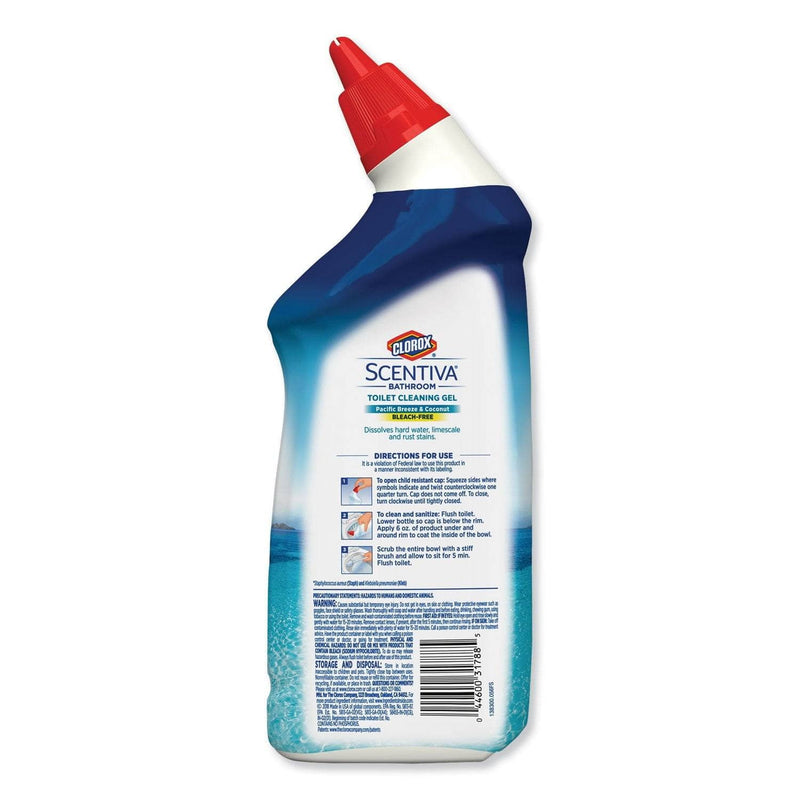 Clorox Scentiva Manual Toilet Bowl Cleaner, Pacific Breeze & Coconut, 24 Oz Bottle - CLO31788EA - TotalRestroom.com