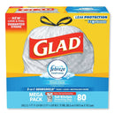 Glad Odorshield Tall Kitchen Drawstring Bags, 13 Gal, 0.95 Mil, 24" X 27.38", White, 240/Carton - CLO78899 - TotalRestroom.com