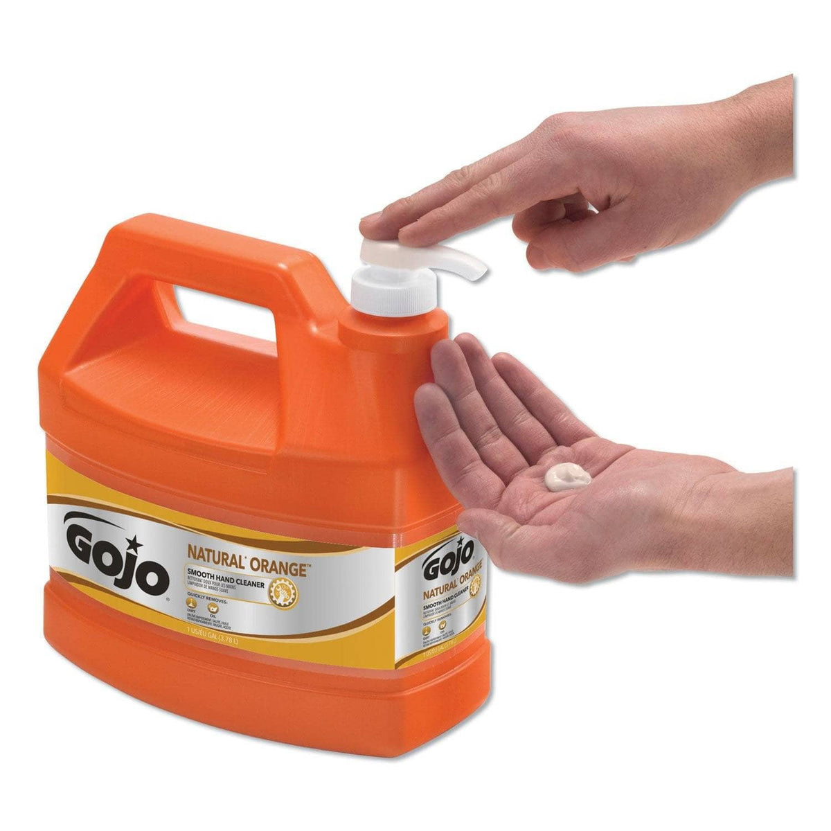 Gojo Natural Orange Smooth Hand Cleaner, 1 Gal, Pump Dispenser