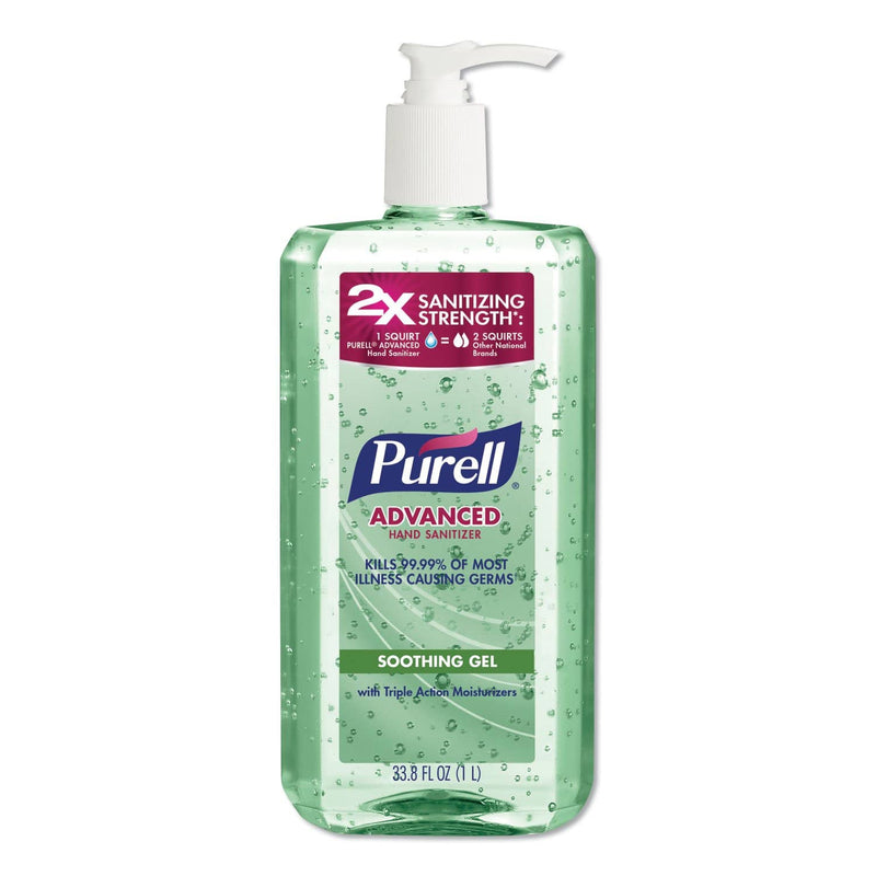 Purell Advanced Hand Sanitizer Soothing Gel, Fresh Scent With Aloe And Vitamin E, 1 L Pump Bottle - GOJ308104CMREA - TotalRestroom.com