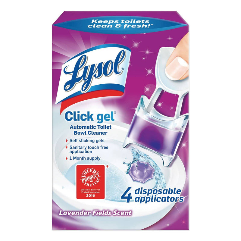 Lysol Click Gel Automatic Toilet Bowl Cleaner, Lavender Fields, 0.68 Oz, 4/Box - RAC92919 - TotalRestroom.com