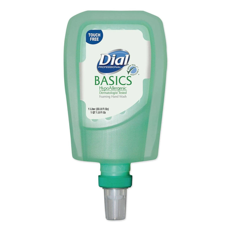 Dial Fit Basics Hypoallergenic Foaming Hand Wash Universal Touch Free Refill, Honeysuckle, 1 L Refill - DIA16722EA - TotalRestroom.com