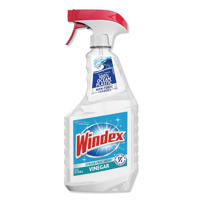 Windex Multi-Surface Vinegar Cleaner, Fresh Clean Scent, 23 Oz Spray Bottle, 8/Carton - SJN312620 - TotalRestroom.com