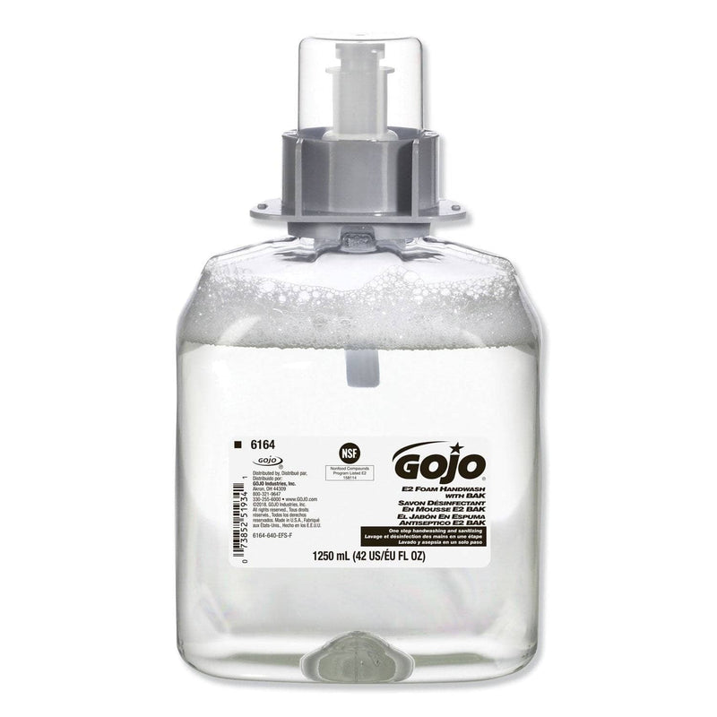 Gojo E2 Foam Sanitizing Soap, Fragrance-Free, 1,250 Ml Refill, 3/Carton - GOJ616403CT