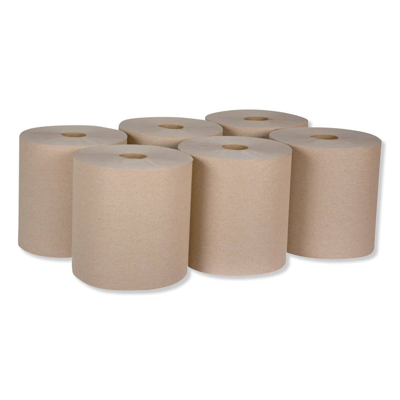 Tork Universal Hardwound Roll Towel, 7.88" X 800 Ft, Natural, 6/Carton - TRKRK800E - TotalRestroom.com