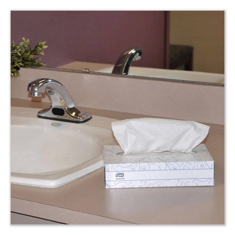 Tork Universal Facial Tissue, 2-Ply, White, 100 Sheets/Box, 30 Boxes/Carton - TRKTF6710A - TotalRestroom.com