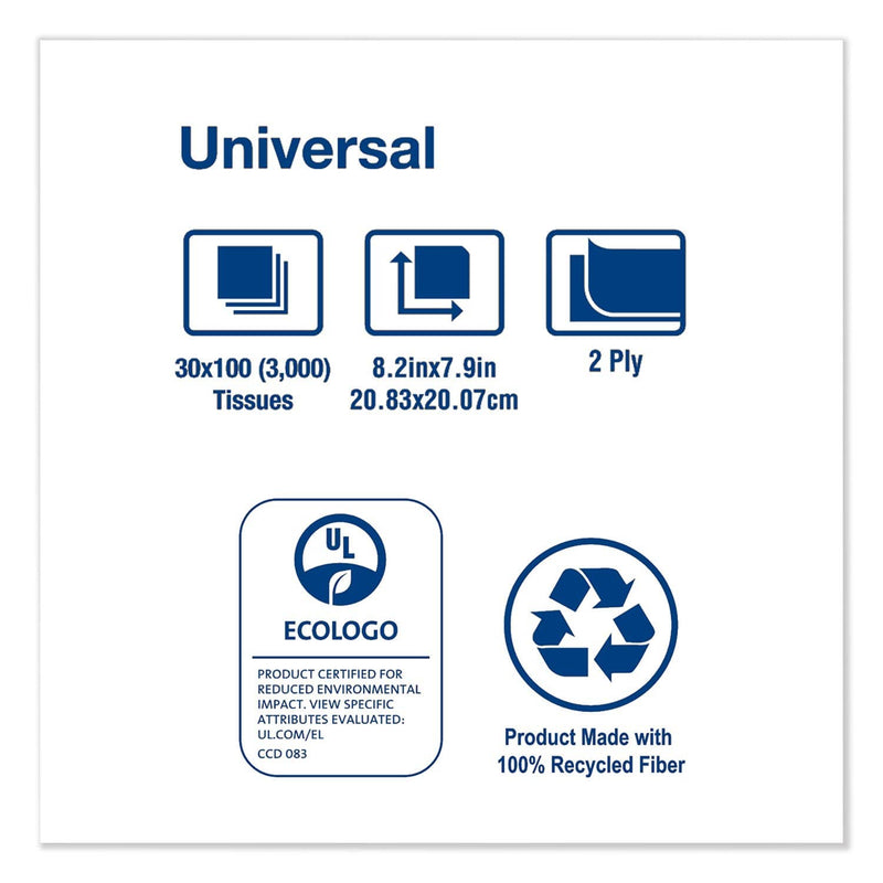 Tork Universal Facial Tissue, 2-Ply, White, 100 Sheets/Box, 30 Boxes/Carton - TRKTF6710A - TotalRestroom.com