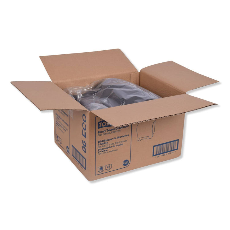 Tork Hand Towel Dispenser, Plastic, 8" X 9.12" X 14.39", Translucent Smoke - TRK86ECO - TotalRestroom.com
