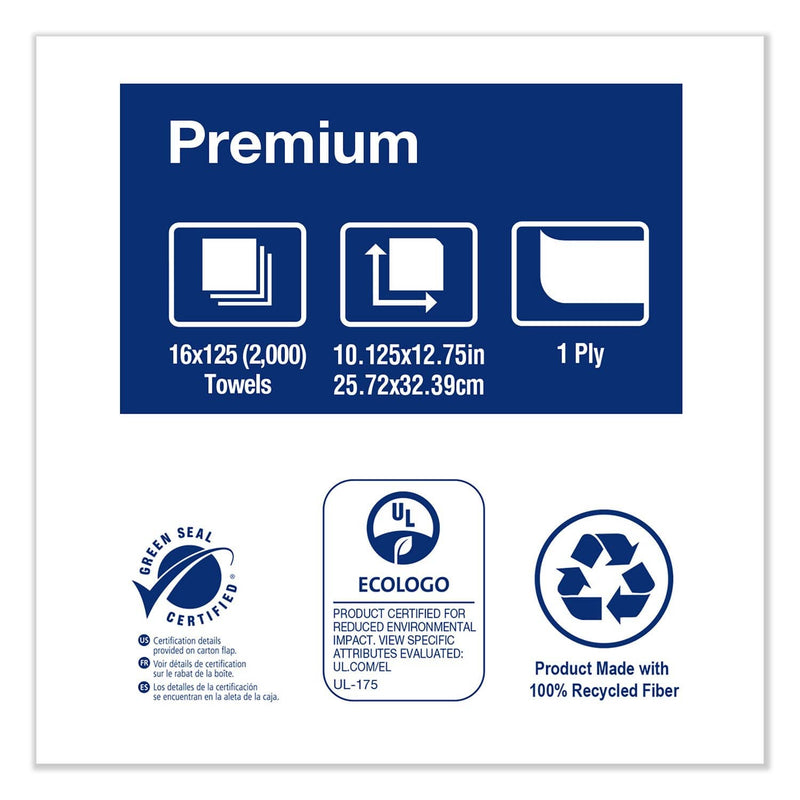 Tork Premium C-Fold Hand Towel, 10.13 X 12.75, White, 125/Pack, 16 Packs/Carton - TRK250510 - TotalRestroom.com