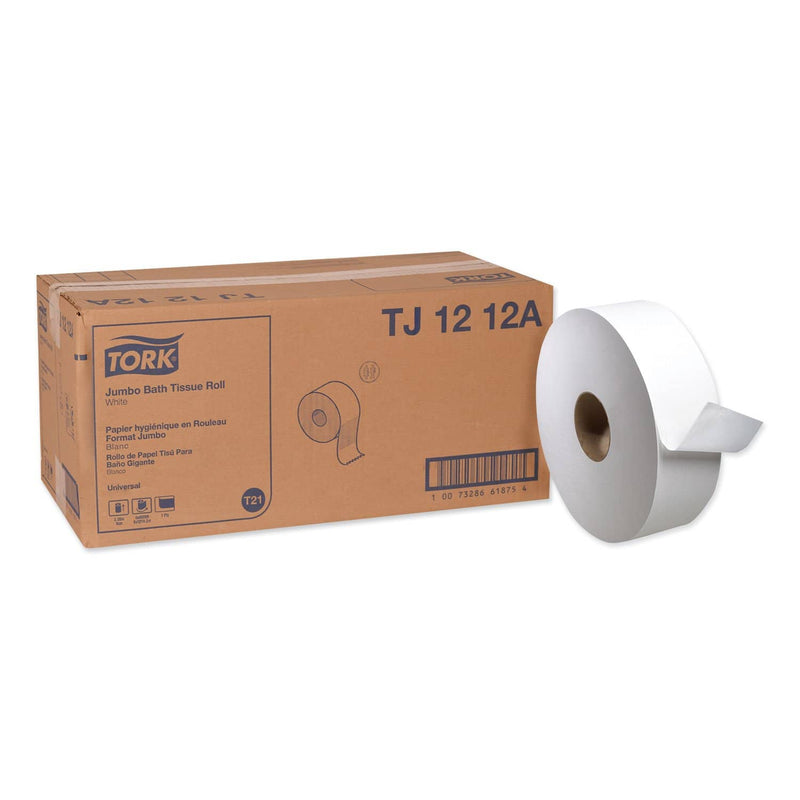 Tork Universal Jumbo Bath Tissue, Septic Safe, 1-Ply, White, 3.48" X 4,000 Ft, 6/Carton - TRKTJ1212A - TotalRestroom.com