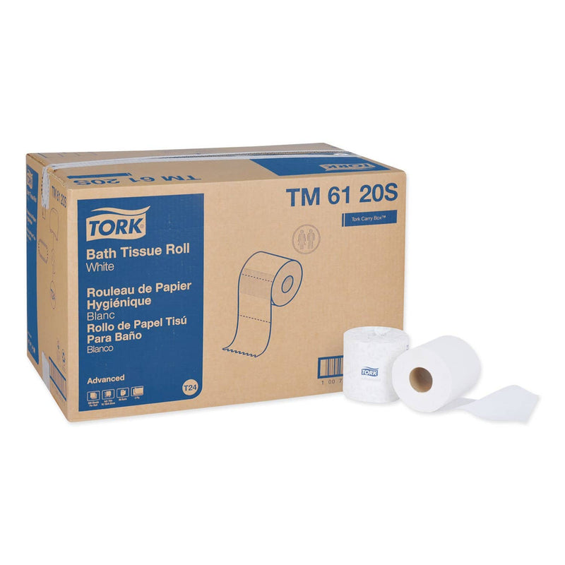 Tork Advanced 2-Ply Bath Tissue, Septic Safe, White, 500 Sheets/Roll, 96 Rolls/Carton - TRKTM6120S - TotalRestroom.com