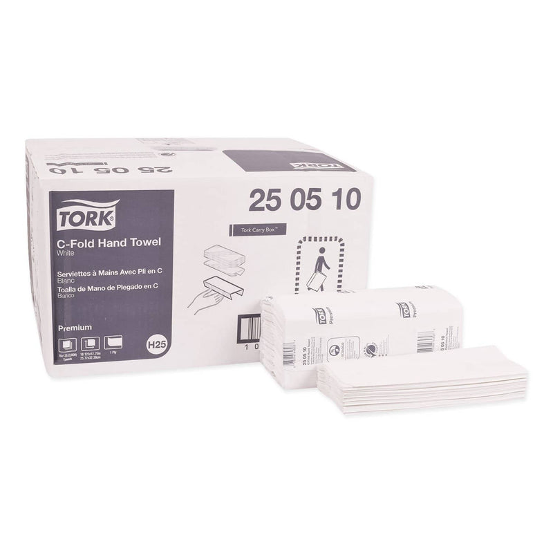 Tork Premium C-Fold Hand Towel, 10.13 X 12.75, White, 125/Pack, 16 Packs/Carton - TRK250510 - TotalRestroom.com