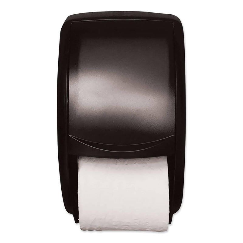 Tork Twin Standard Roll Bath Tissue Dispenser, Plastic, 7.5 X 7 X 12.75, Smoke - TRK55TR - TotalRestroom.com