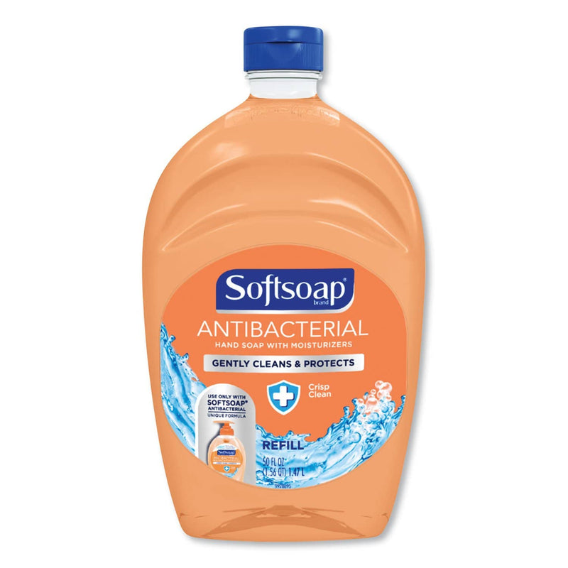Softsoap Antibacterial Liquid Hand Soap Refills, Fresh, 50 Oz, Orange, 6/Carton - CPC46325 - TotalRestroom.com