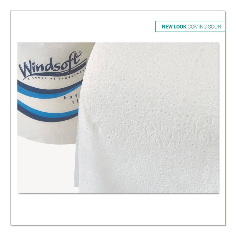 Windsoft Bath Tissue, Septic Safe, 2-Ply, White, 4 X 3.75, 400 Sheets/Roll, 18 Rolls/Carton - WIN2440 - TotalRestroom.com