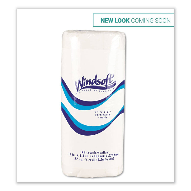 Windsoft Kitchen Roll Towels, 2 Ply, 11 X 8.8, White, 100/Roll, 30 Rolls/Carton - WIN1220CT - TotalRestroom.com