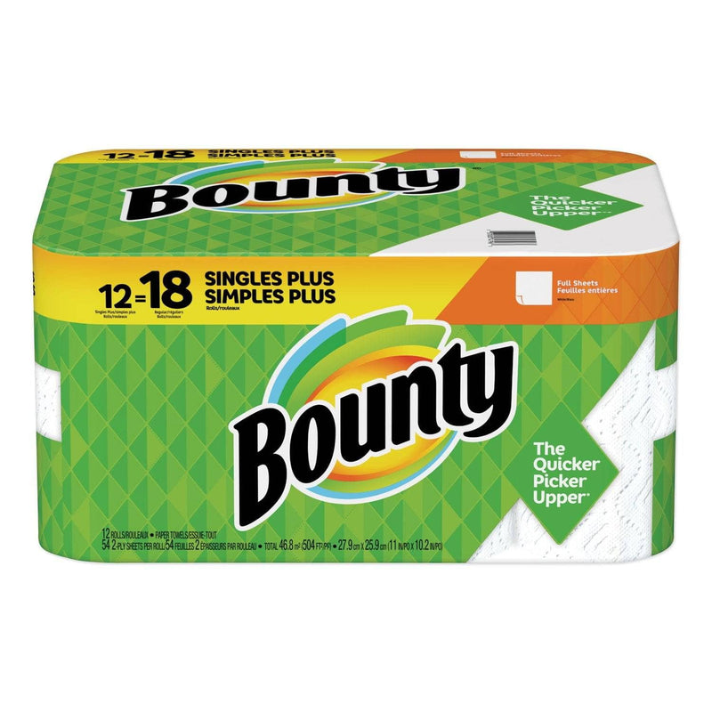 Bounty Paper Towels, 2-Ply, White, 54 Sheets/Roll, 12 Rolls/Carton - PGC74796 - TotalRestroom.com