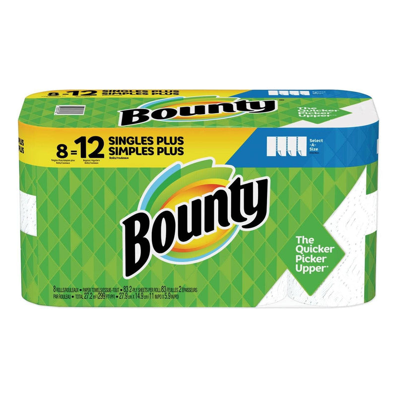 Bounty Select-A-Size Paper Towels, 2-Ply, White, 5.9 X 11, 83 Sheets/Roll, 8 Rolls/Ct - PGC90963