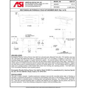 ASI 8203-33 Folding Shower Seat - Rectangular, ADA - Solid Phenolic, White - 33