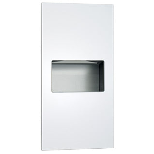 ASI 64623 Combination Commercial Paper Towel Dispenser/Waste Receptacle, Recessed-Mounted, Stainless Steel