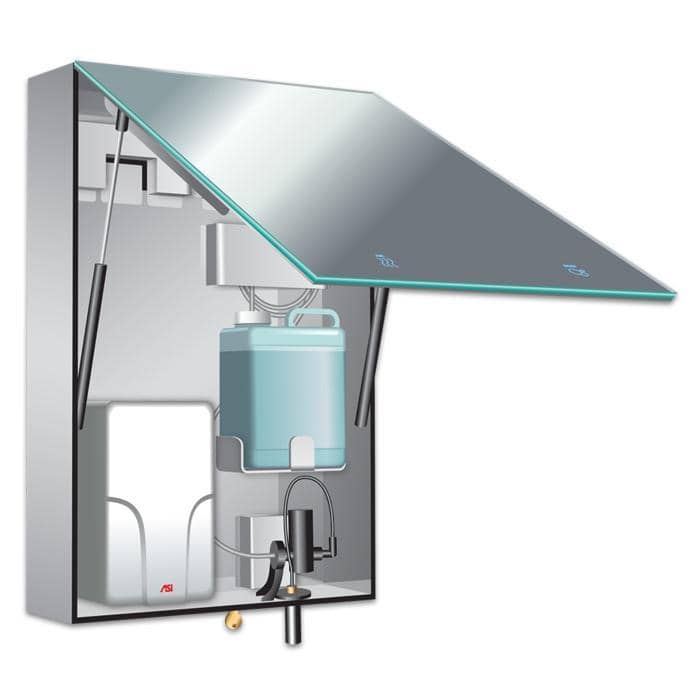 ASI Velare (0663-1) Behind the Mirror System w/ Foam Soap Dispenser and 110-120V Hand Dryer - 0663-1