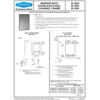 Bobrick B-1658-1830 (18 x 30) Tempered Glass Channel Frame Mirror 18