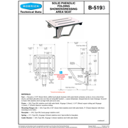 Bobrick B-5193 Commercial Folding Shower Seat, Surface-Mounted, Stainless Steel