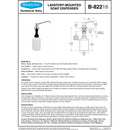 Bobrick B-82216 Commercial Liquid Soap Dispenser, Countertop Mounted, Push Button, Stainless Steel - 6" Spout Length