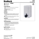 Bradley 6563 Commercial Liquid Soap Dispenser, Surface-Mounted, Manual-Push, Stainless Steel - 40 Oz