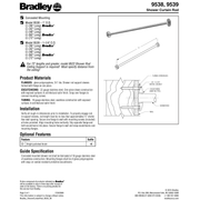 Bradley 9538-036000 Industrial Shower Curtain Rod, 36