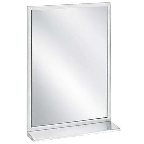 Bradley 7805-018360 (18 x 36) Commercial Restroom Mirror, Angle Frame, 18" W x 36" H, Stainless Steel w/ Satin Finish