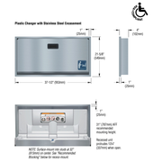 Bradley 962-11 Baby Changing Station, Surface-Mounted, Stainless Steel