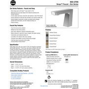 Bradley (S53-3700) RL3-BS Touchless Counter Mounted Sensor Faucet, .35 GPM, Brushed Stainless, Zen Series