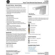 Bradley (6-3700) RFT-PC Touchless Counter Mounted Sensor Soap Dispenser, Polished Chrome, Zen Series