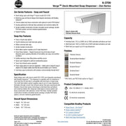 Bradley (6-3700) RLM-PC Touchless Counter Mounted Sensor Soap Dispenser, Polished Chrome, Zen Series